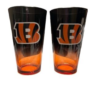 Cincinnati Bengals Glasses 16 Oz Ombré Set Of 2 NFL Licensed NIB‎